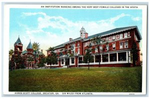 1920 Exterior View Agnes Scott College Building Decatur Georgia Vintage Postcard