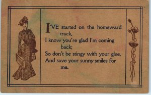 ARTS & CRAFTS  Greeting  1914  Postcard Save Your SUNNY SMILES For ME