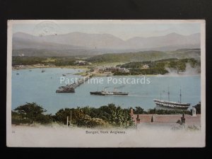 North Wales BANGOR PIER from Anglesey shows Steam Ferry La Marguerite c1904