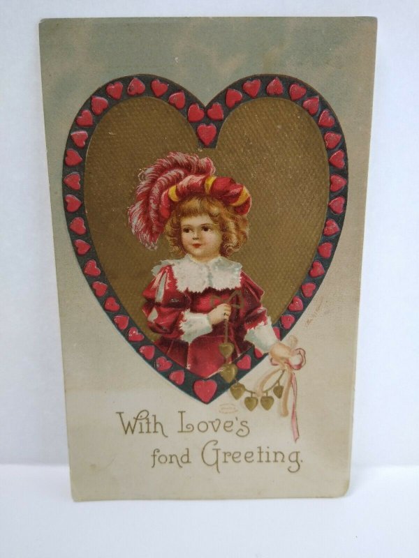 Victorian Love Greeting Valentine Postcard Ellen Clapsaddle 942 Syracuse NY 1909