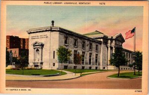 Postcard LIBRARY SCENE Louisville Kentucky KY AM6083