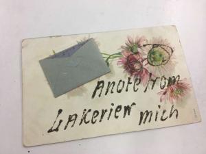 Lakeview Michigan Written Note Flower Greeting Antique Postcard K78400