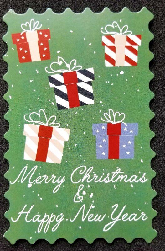 [AG] P495 Merry Christmas Happy New Year Greeting Gift (postcard *odd shape *New