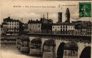 CPA MACON Pont St-LAURENT et Vieux St-VINCENT (616239)