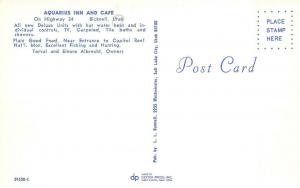 BICKNELL, UT Utah  AQUARIUS INN & CAFE  Roadside  WAYNE COUNTY  Chrome Postcard