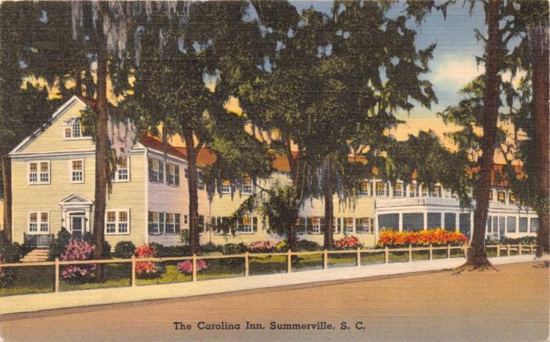 SUMMERVILLE SOUTH CAROLINA CAROLINA INN POSTCARD 1940s