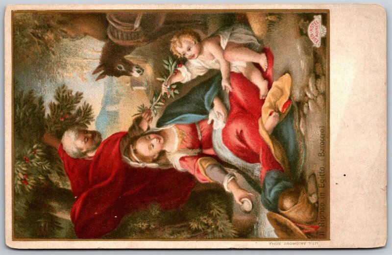 Vtg Art Federico Barocci Rest on the Flight to Egypt Italian Artist Postcard