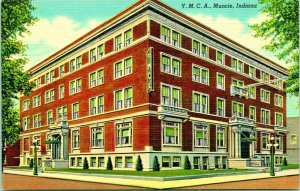 YMCA  Muncie Indiana IN UNP Unused Vtg Linen Postcard T17