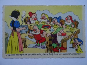 Walt Disney SNOW WHITE Pour recompenser...... c1930's French Postcard No.14