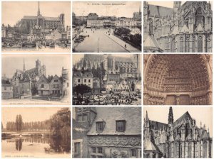 France Amiens Cathedral Lake etc lot of 9 postcards C345