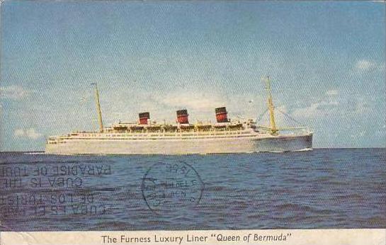 Steamship Furness-Bermuda Line  Queen Of Bermuda  1956