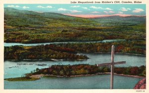 Vintage Postcard Lake Megunticook From Maiden's Cliff Camden Maine C. T. America