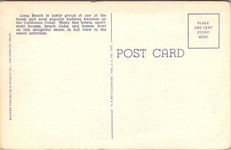 Long Beach, CA California  VILLA RIVIERA~PACIFIC COAST CLUB  ca1940's Postcard