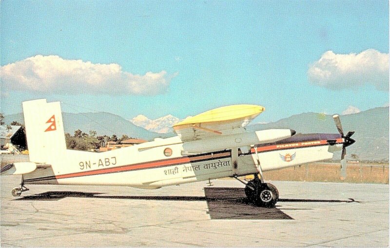 Postcard~Royal Nepal Airlines~Pilatus PC-6/B2H2 TurboPorter~Airplane~Vintage~A56 