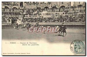 Old Postcard Bullfight Bullfight bulls Entree