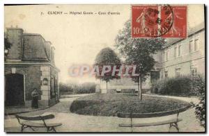 Old Postcard Clichy Hospital Gouin Court Entree