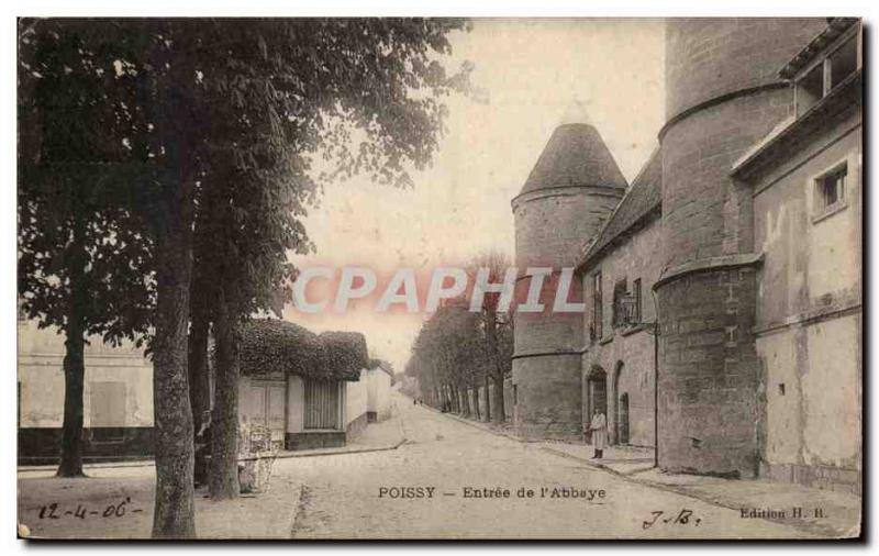 Old Postcard Poissy Entree of & # 39Abbaye