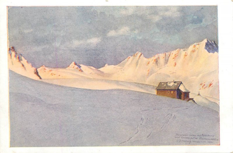 Austria Karlsruher Hutte in den Oestaler Alpen alpine cottage c.1924