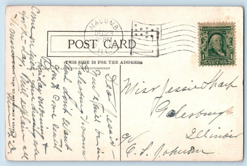 Macomb Illinois IL Postcard Western Illinois State Normal School c1908 Vintage