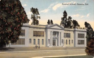 Ontario California Central School, Color Lithograph Vintage Postcard U14111