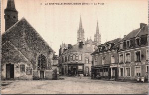 France La Chapelle-Montligeon Orne La Place Vintage Postcard C174