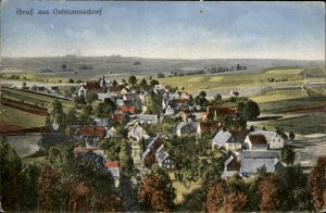 Hartmannsdorf Germany Birdseye View Ortmannsdorf c1900-20s Vintage Postcard