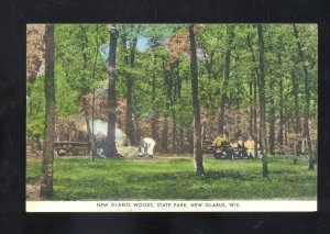 NEW GLARUS WOODS STATE PARK WISCONSIN VINTAGE POSTCARD CAMPING