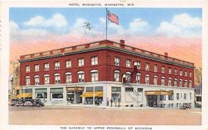 Hotel Marinette Marinette Wisconsin 1946 postcard