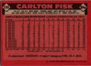 1986 Topps Baseball Card Carlton Fisk Chicago White Sox sk2603