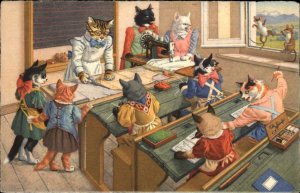 Fantasy Dressed Animals Cats Classroom Sewing Machine Max Kunzli Mainzer PC