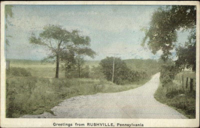 Rushville PA General Greeting c1920 Postcard