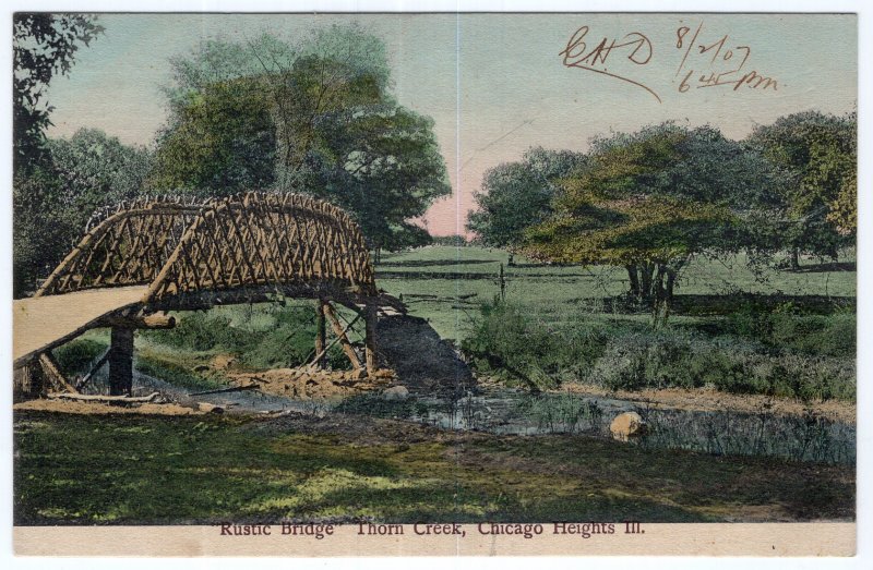 Chicago Heights, Ill, Rustic Bridge, Thorn Creek