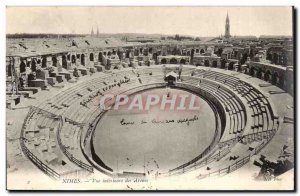 Nimes Postcard Old Inside view of the bullring