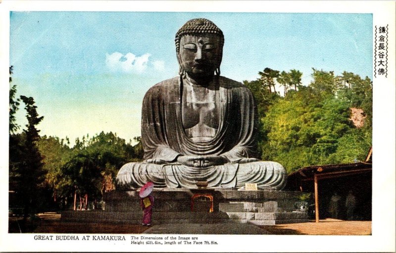 Great Buddha At Kamakura Japan From uss Princeton Chrome c1951