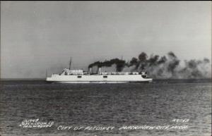 Mackinaw City MI Steamer Ship City of Petoskey Real Photo Postcard