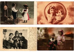 GLAMOUR BOYS & GIRLS ENFANTS Lot of 400 CPA Vintage Real Photo Postcards (L2444)