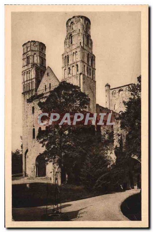 Postcard Old Abbey Jumieges Of The Two Towers