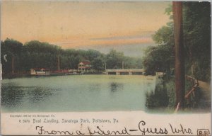 Postcard Boat Landing Sanatoga Park Pottstown PA 1906