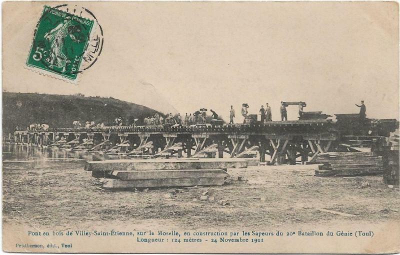 Military - WW1 Pont en bois de Villey saint etienne sur la moselle 1911 01.30