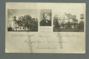 Evansville MINNESOTA RPPC 1912 NORWEGIAN LUTHERAN CHURCH Reunion nr Elbow Lake