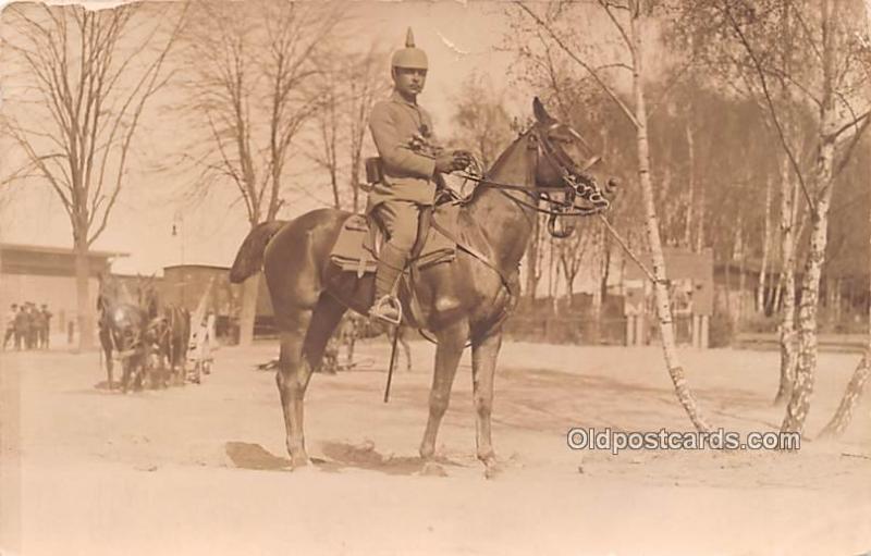 Hessian Soldier World War I Military Real Photo Soldier Writing on back 