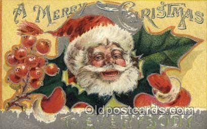 Santa Claus 1910 crease right bottom corner and left bottom corner, postal us...