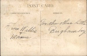 THANKSGIVING Young Pilgrim w Dead Turkey c1910 Postcard