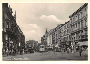 Lot168 hannover adolf hiter strasse tram real photo car  germany