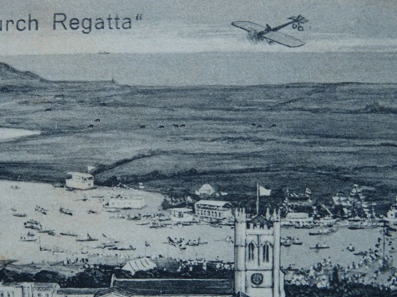 Dorset CHRISTCHURCH REGATTA Aviators View c1911 Postcard by W. Tucker & Son