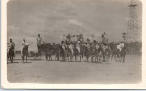 1920s - 1930s Anonymous People on Horseback Horse & Buggy Real Photo Postcard