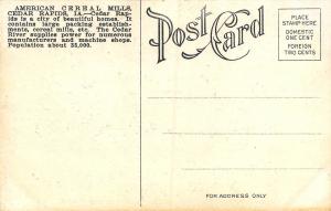 Cedar Rapids Iowa c1910 Postcard American Cereal Mills