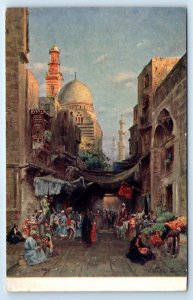 CAIRO Street scene EGYPT artist signed Postcard