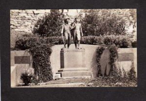 MO Tom and Huck Statue Hannibal Missouri Real Photo RPPC Postcard