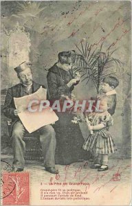 Old Postcard La Fee Grand Dad Kids